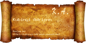 Kubinyi Adrienn névjegykártya
